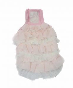 Vestido para perros pequeños rosa con volantes