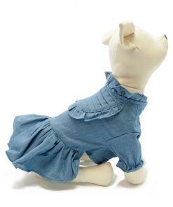 Vestido Azul Estilo Vaquero Volantes Azul Ropa Perros Primavera Verano (4)