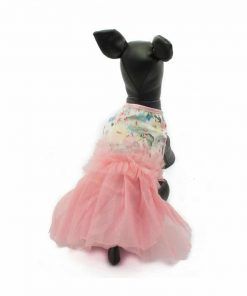 Vestido Camiseta Estampada Flores Falda Tutu Rosa Ropa Perros Verano (2)