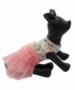 Vestido Camiseta Estampada Flores Falda Tutu Rosa Ropa Perros Verano (3)