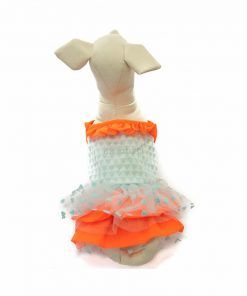 Vestido Naranja Blanco Triangulos Azul Tutu Blanco Ropa Verano (3)