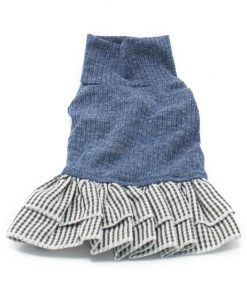 Vestido Perro Camiseta Azul Falda Cuadros Negra Blanca Ropa Perros Primavera (2)