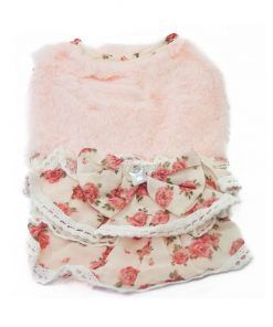 Vestido Perro Rosa Ovejita Falda Flores Beige Ropa Perros Primavera Invierno (2)