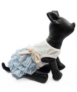 Vestido para perros pequeños Azul Blanco Rayas Elegante Primavera Pasear