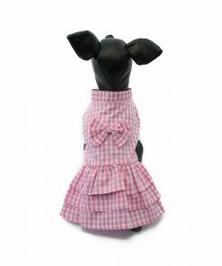 Vestido Rosa Cuadros Blancos Lazo Ropa Perros Verano Primavera (2)