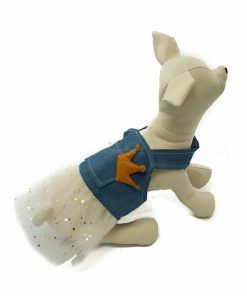 Vestido Vaquero Corona Falda Tutu Blanca Estrellas Ropa Perros Primavera (3)