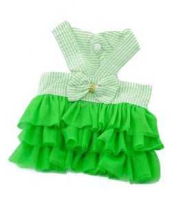 Vestido Verde Perra Tirantes Lazo Espalda Rayas Falda Verde Tutu Verano Primaver (2)